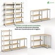VOUNOT - Lot de 2 Etagères de rangement charge lourde robuste à 5 niveaux 70x30x150cm - vignette