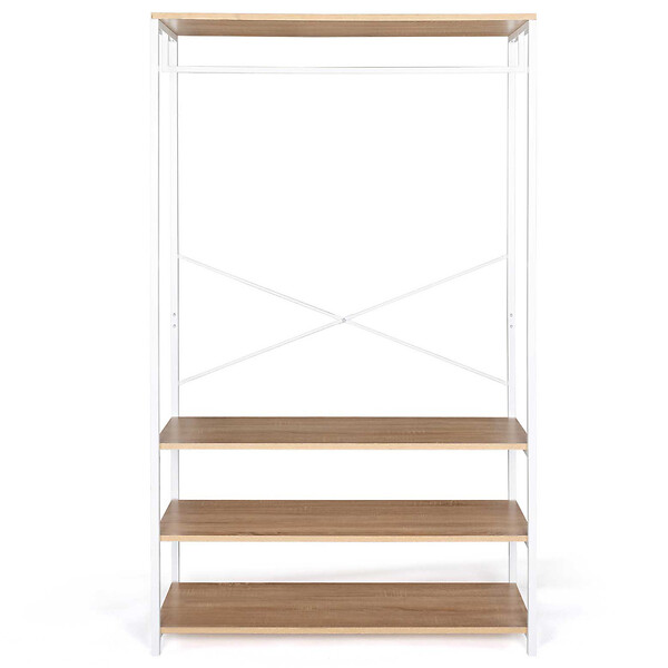 ID MARKET - Dressing large L. 100 cm DETROIT design industriel bois et métal blanc - large