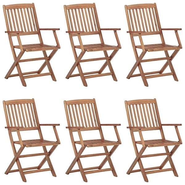 VIDAXL - vidaXL Chaises pliables de jardin lot de 6 avec coussins Bois d'acacia - large
