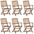 VIDAXL - vidaXL Chaises pliables de jardin lot de 6 avec coussins Bois d'acacia - vignette