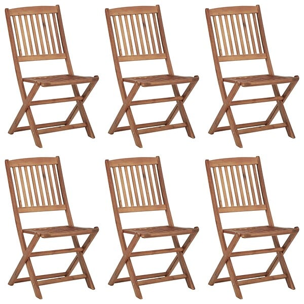 VIDAXL - vidaXL Chaises pliables de jardin lot de 6 avec coussins Bois d'acacia - large