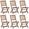 VIDAXL - vidaXL Chaises pliables de jardin lot de 6 avec coussins Bois d'acacia - vignette