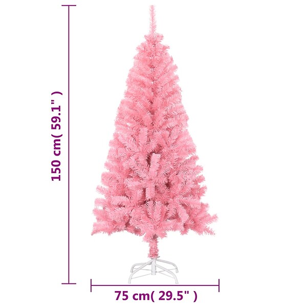 VIDAXL - vidaXL Sapin de Noël artificiel avec support rose 150 cm PVC - large