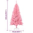 VIDAXL - vidaXL Sapin de Noël artificiel avec support rose 150 cm PVC - vignette