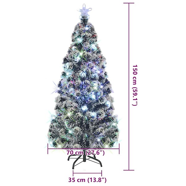 VIDAXL - vidaXL Arbre de Noël pré-éclairé avec support 150 cm fibre optique - large