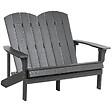 BELIANI - Banc de jardin ADIRONDACK 125 cm Gris foncé - vignette