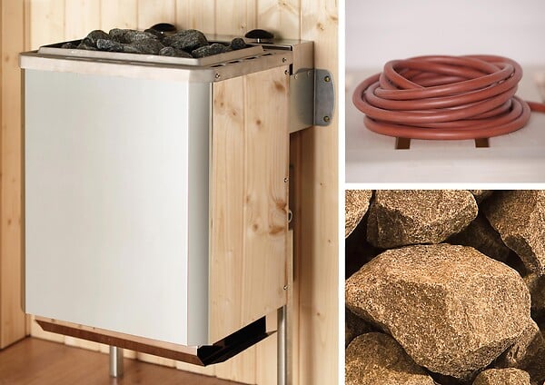 WEKA - Sauna angle d'intérieur VALIDA 1 GTF avec poele 5.4kW- madrier 38mm - - large