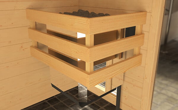 WEKA - Sauna angle d'intérieur VALIDA 1 GTF avec poele 5.4kW- madrier 38mm - - large