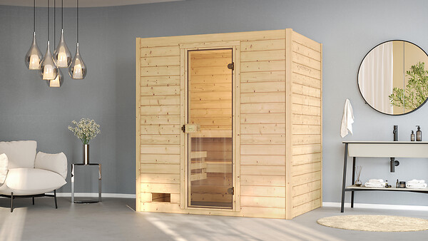 WEKA - Sauna d'intérieur VALIDA 2 GT avec poele 5.4kW- madrier 38mm - - large