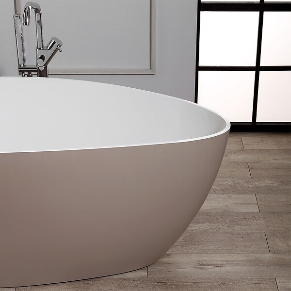 KIAMAMI VALENTINA - Baignoire Autoportante En Résine Beige | Rachele - large