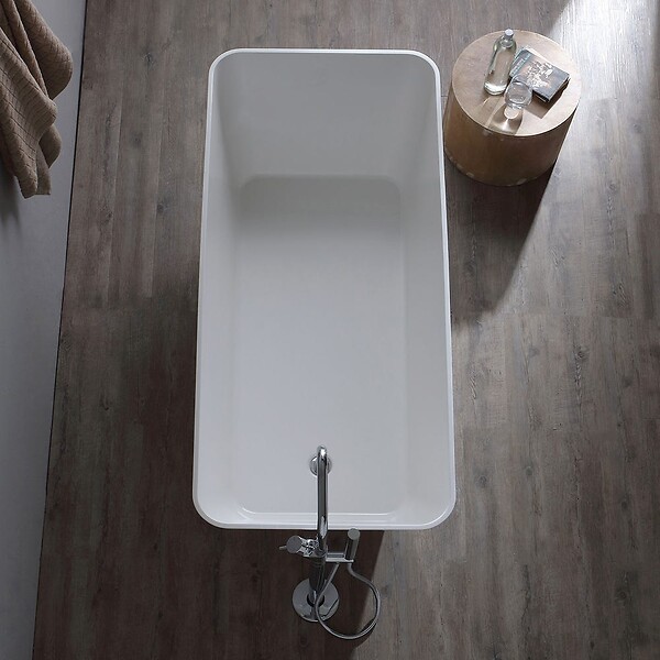 KIAMAMI VALENTINA - Baignoire Îlot Moderne En Marbre Reconstitué | Paola - large