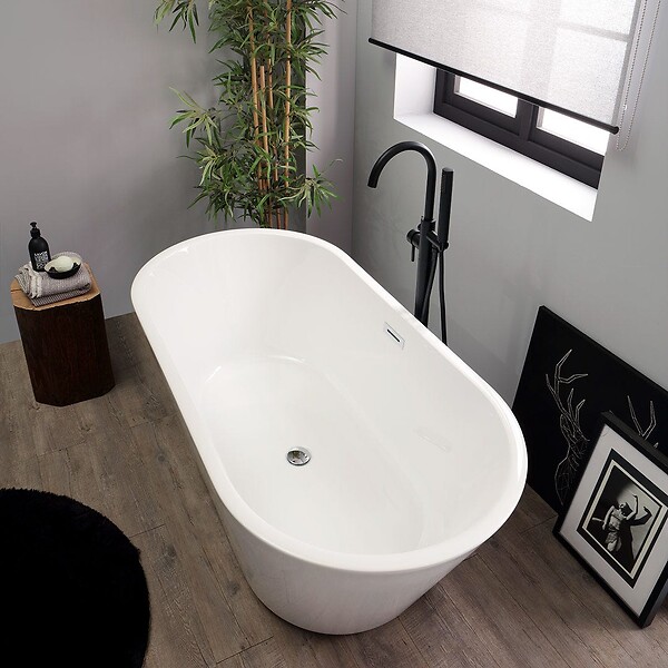 KIAMAMI VALENTINA - Baignoire Autoportante En Acrylique Blanc 180 Cm | Allegra - large