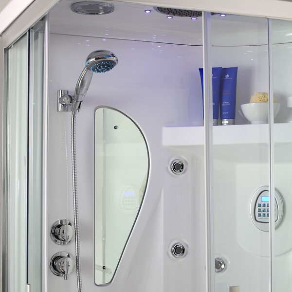 KIAMAMI VALENTINA - Cabine De Douche Multifonction 70X110 Droite Avec Bain- Vapeur | Iride - large