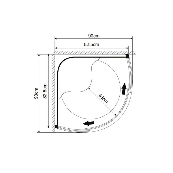 KIAMAMI VALENTINA - Cabine Box De Douche Semi-Circulaire 90 Cm Avec Hydromassage | Iride - large