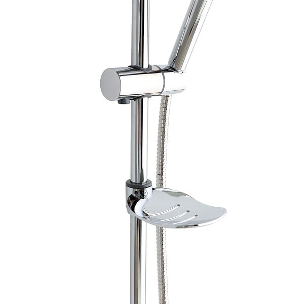KIAMAMI VALENTINA - Colonne De Douche Avec Pommeau Rond Fixe, Douchette Et Porte-Savon - large