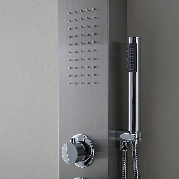 KIAMAMI VALENTINA - Panneau De Douche En Acier Inoxydable Avec Jets Hydromassants Chromés - large