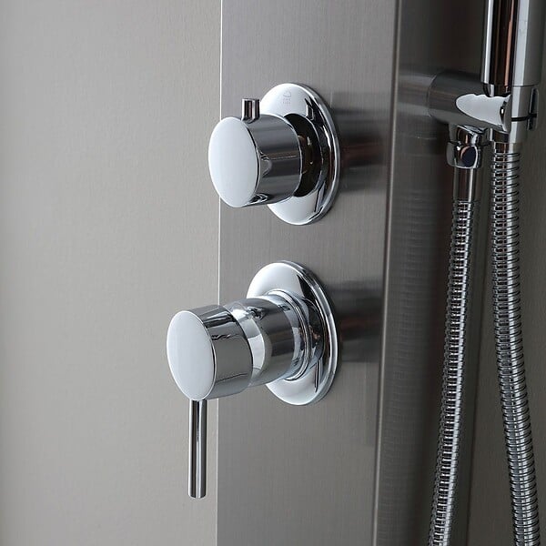 KIAMAMI VALENTINA - Panneau De Douche En Acier Inoxydable Avec Jets Hydromassants Chromés - large