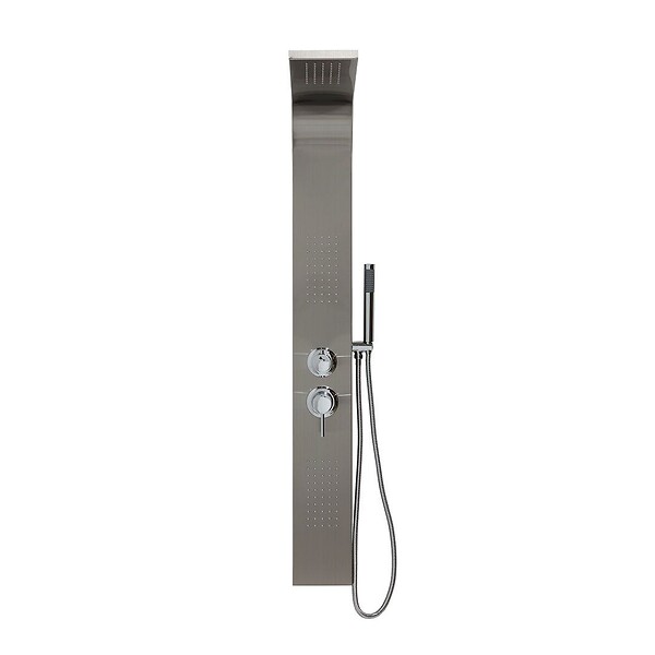 KIAMAMI VALENTINA - Panneau De Douche En Acier Inoxydable Avec Jets Hydromassants Chromés - large