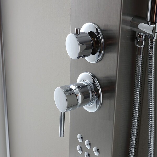 KIAMAMI VALENTINA - Panneau De Douche En Acier Inoxydable 304 Brossé H 125Cm - large