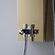KIAMAMI VALENTINA - Panneau De Douche Or Avec Hydromassage Et Design Moderne Mural H 150Cm - vignette