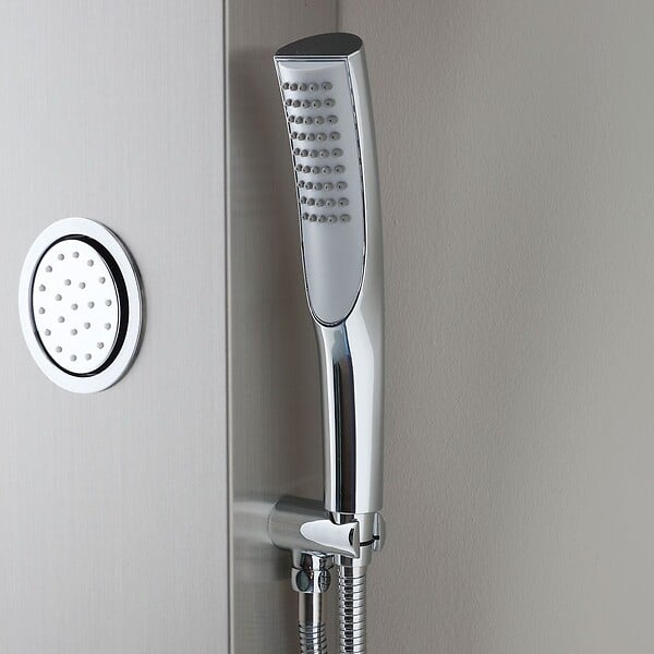 KIAMAMI VALENTINA - Panneau De Douche Chromé Avec Hydromassage Et Pommeau De Douche À Pluie - large