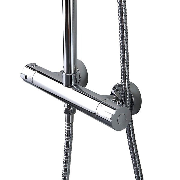 KIAMAMI VALENTINA - Colonne De Douche Ronde En Laiton Chromé Avec Thermostat - large