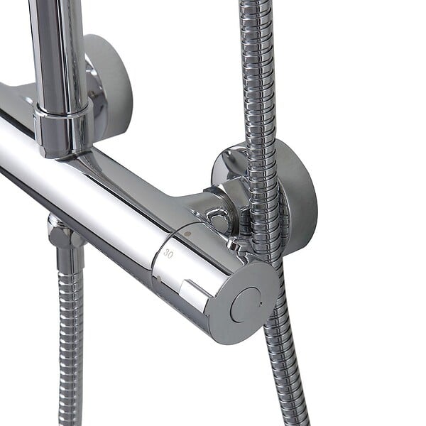 KIAMAMI VALENTINA - Colonne De Douche Ronde En Laiton Chromé Avec Thermostat - large