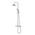 KIAMAMI VALENTINA - Colonne De Douche En Laiton Chromé Avec Douche De Tête Et Douchette À Main - vignette