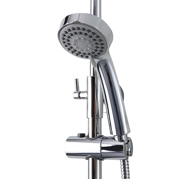 KIAMAMI VALENTINA - Colonne De Douche En Laiton Chromé Avec Douche De Tête Et Douchette À Main - large