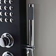 KIAMAMI VALENTINA - Panneau De Douche En Aluminium Noir Avec Hydromassage Et Pommeau De Douche Pluie - vignette