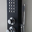 KIAMAMI VALENTINA - Panneau De Douche En Aluminium Noir Avec Hydromassage Et Pommeau De Douche Pluie - vignette