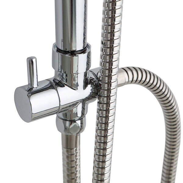 KIAMAMI VALENTINA - Colonne De Douche Avec Pommeau Rond Fixe Et Barre De Douche En Abs - large
