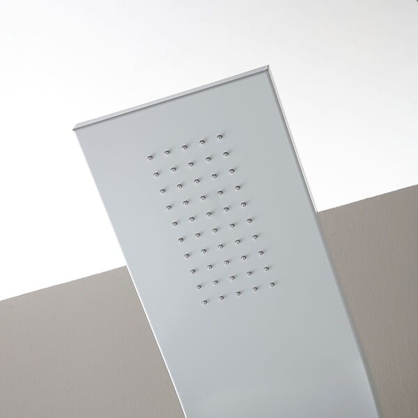 KIAMAMI VALENTINA - Panneau De Douche En Aluminium Blanc Avec Pommeau Et Hydromassage - large