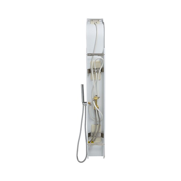 KIAMAMI VALENTINA - Panneau De Douche En Aluminium Blanc Avec Pommeau Et Hydromassage - large