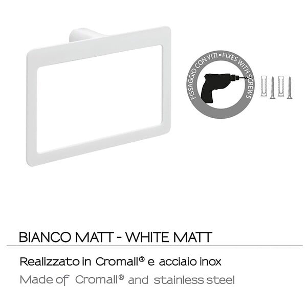 KIAMAMI VALENTINA - Porte-Serviettes Mural En Forme D'anneau Blanc Mat | Giacinto - large