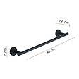 KIAMAMI VALENTINA - Porte-Serviettes 45 Cm Acier Inoxydable Noir Mat Fixation Murale | Violetta - vignette