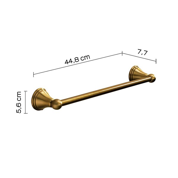 KIAMAMI VALENTINA - Porte-Serviettes Mural De 45 Cm En Acier Bronzé | Rosa - large