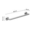 KIAMAMI VALENTINA - Porte-Serviettes Mural De 45 Cm En Acier Chromé Brossé | Loto - vignette