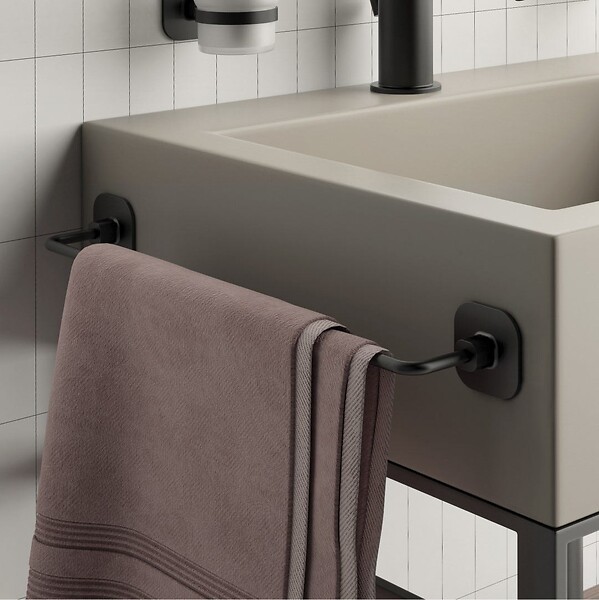 KIAMAMI VALENTINA - Porte-Serviettes De 45 Cm En Acier Inoxydable Noir Mat | Timo - large