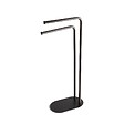 KIAMAMI VALENTINA - Lampadaire Avec 2 Bras Porte-Serviettes Design Noir Mat - vignette