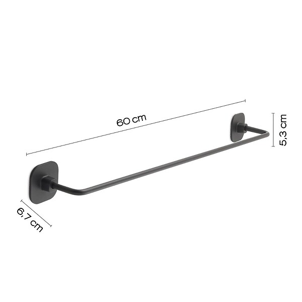 KIAMAMI VALENTINA - Porte-Serviettes De 60 Cm En Acier Inoxydable Noir Mat  | Timo - large