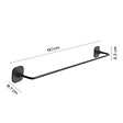 KIAMAMI VALENTINA - Porte-Serviettes De 60 Cm En Acier Inoxydable Noir Mat  | Timo - vignette