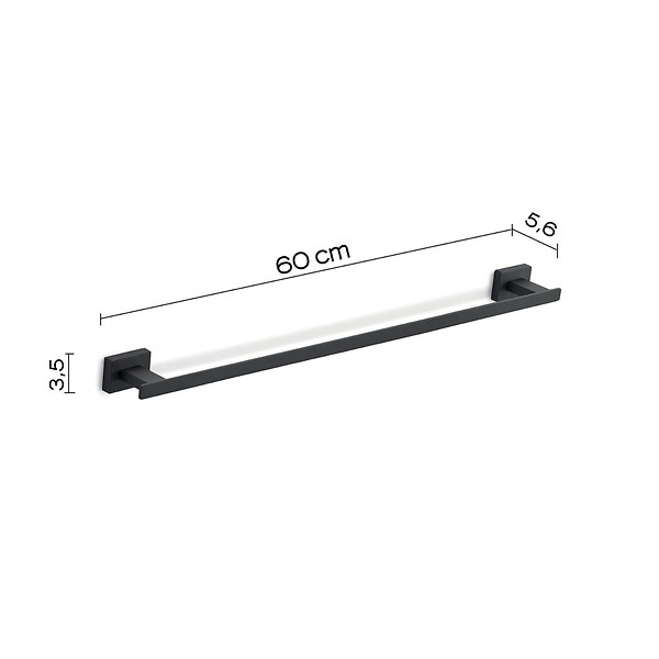 KIAMAMI VALENTINA - Porte-Serviettes De Salle De Bain 60Cm Acier Noir Mat | Atene - large
