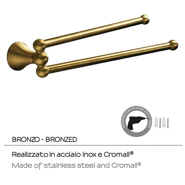 KIAMAMI VALENTINA - Porte-Serviettes En Acier Bronzé À Double Articulation  | Rosa - large
