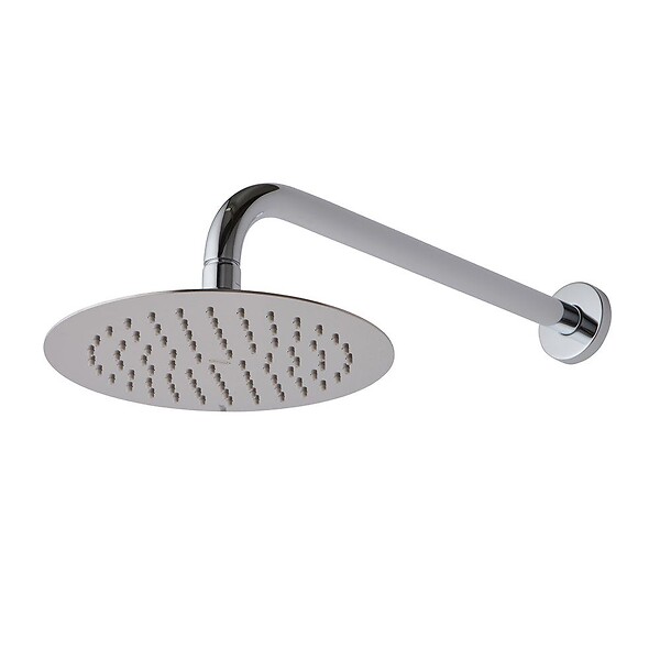 KIAMAMI VALENTINA - Set Pomme Haute Arrondi Chromé Avec Bras De Douche Et Mitigeur À Encastrer - large