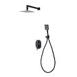 KIAMAMI VALENTINA - Set De Douche Complet: Pomme Haute, Support Mural, Ensemble De Douche En Noir Mat - vignette