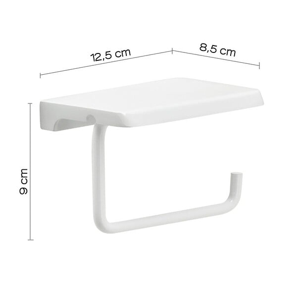 KIAMAMI VALENTINA - Porte-Rouleau Avec Étagère En Acier Blanc - large