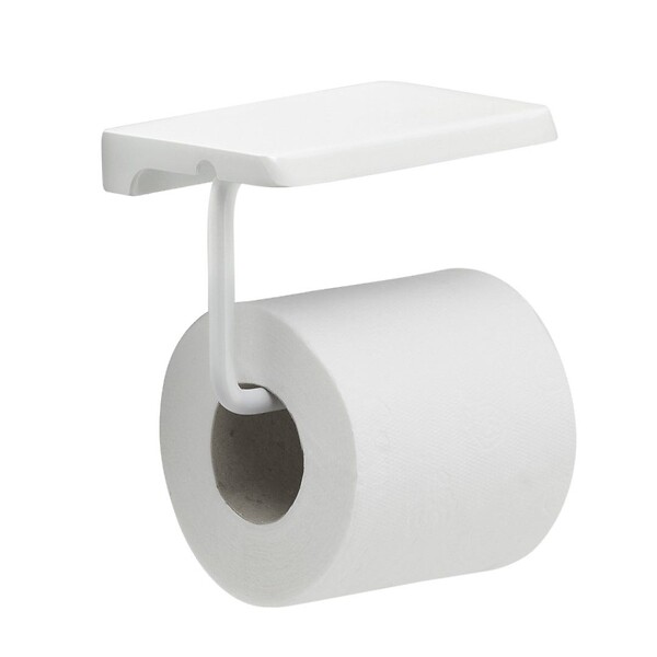 KIAMAMI VALENTINA - Porte-Rouleau Avec Étagère En Acier Blanc - large