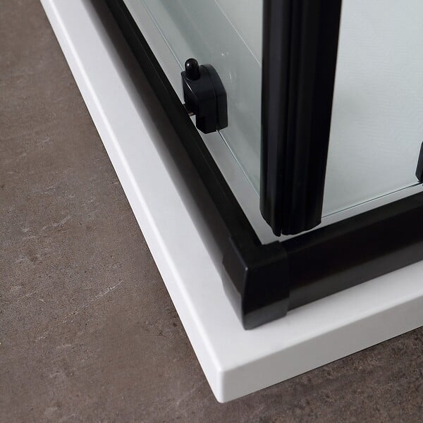 KIAMAMI VALENTINA - Cabine Douche 90X90 Profile Noir Opaque Cristal 6Mm Transparent | City - large