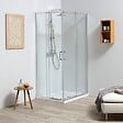 KIAMAMI VALENTINA - Douche D'angle Sur Mesure Avec Parois Extensibles De 80 À 90 Cm | Leo - vignette